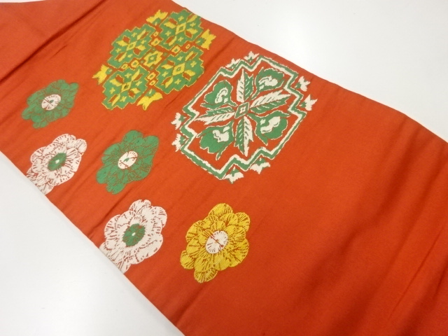 JAPANESE KIMONO / ANTIQUE NAGOYA OBI / SILK / WOVEN FLOWER
